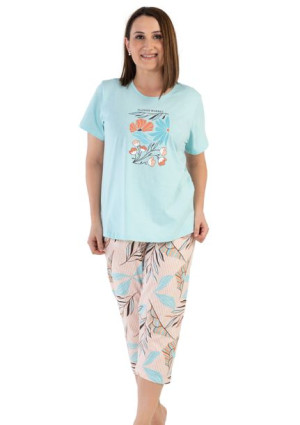 Piżama Damska Vienetta bawełna +Size 2XL krótki rękaw