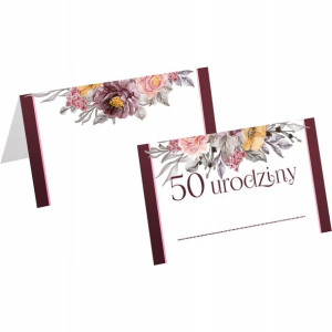 Winietka Na Stół 50 Bordo Kwiaty 10szt Z2