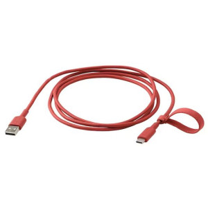 Kabel USB A na USB C Lillhult 150 cm czerwony IKEA