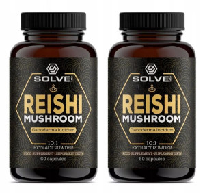 2x Reishi Ganoderma lucidum 10:1 60x500mg SOLVE