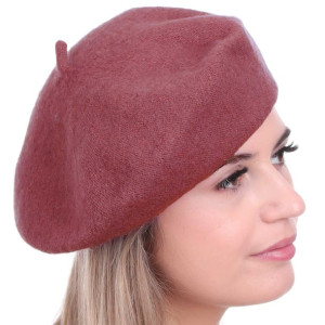 Beret damski w stylu francuskim pomarańcz
