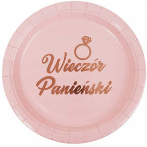 Talerzyk Papierowy Rose Gold Panieński 6 Szt Y3