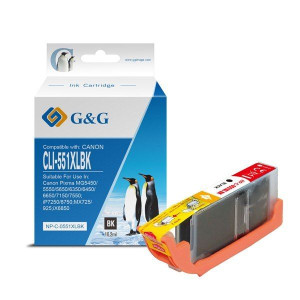 G&G kompatybilny ink / tusz z CLI551BK XL, black, 10,2ml, ml NP-C-0551XLBK