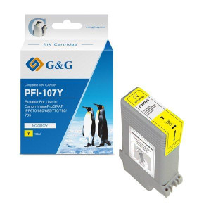 G&G kompatybilny ink / tusz z PFI107Y, yellow, 130ml, NC-00107Y,