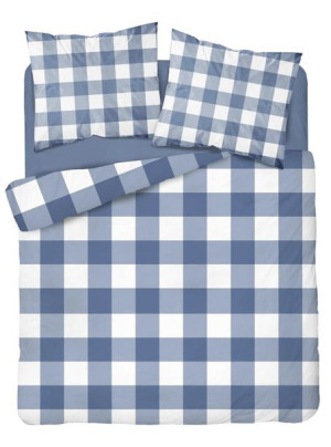 Pościel Flanelowa 220x200 Krata Granatowa 3840b