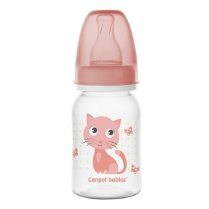 Butelka wąska 120ml CUTE ANIMALS Róż