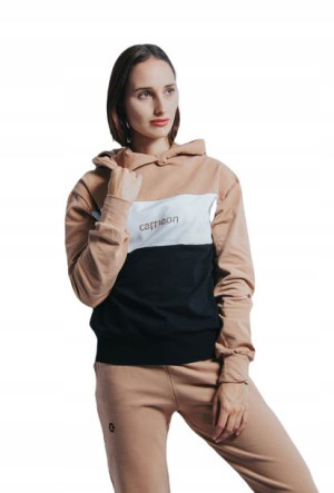 Bluza Sportowa Carrieon - beżowa z kapturem r. S