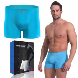 Bezszwowe Bokserki Sesto Senso Solar, Turkus, L/xl