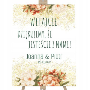 Tablica Powitalna Ślub 50x70cm Personalizowana Y7