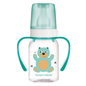 Butelka wąska z uchwytem 120ml CUTE ANIMALS Zielony