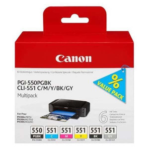 Canon oryginalny ink / tusz PGI-550/CLI-551PGBK/C/M/Y/BK/GY Multipa