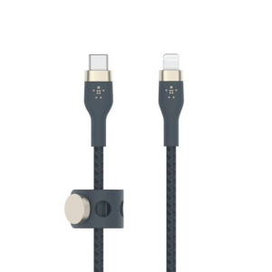 Kabel BoostCharge USB-C/Lightning Silikonowy w oplocie 2m niebieski