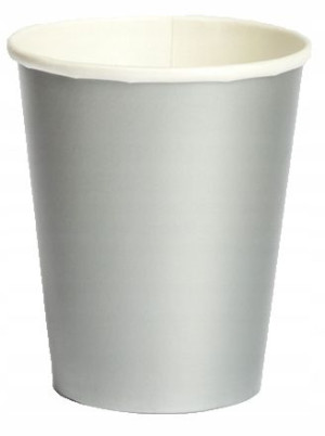 KUBKI PAPIEROWE kubeczki 250 ml SREBRNE EKO 8 szt