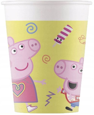 KUBECZKI PAPIEROWE świnka PEPPA 250ml 8szt