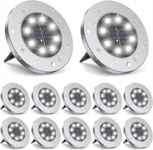 Lampa solarna wbijana ogrodowa gruntowa 12 szt