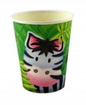 Kubeczki Papierowe Urodzinowe Zebra Eko 260ml 6szt