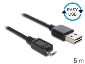 Kabel Delock USB Micro AM-MBM5P EASY-USB 2.0 5m Black