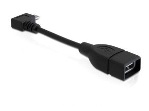 Kabel Delock USB Micro kątowy 90”->USB AM(F) OTG 0,11m