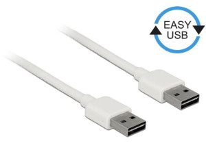 Kabel USB 2.0 Delock A(M) - A(M) 0,5m biały Easy-USB