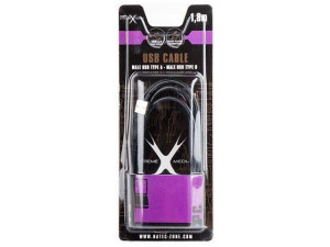 Kabel USB AM-BM 2.0 1,8m black Natec Extreme Media (blister)