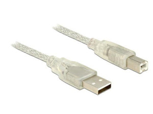 Kabel USB Delock AM-BM USB 2.0 2m przezroczysty