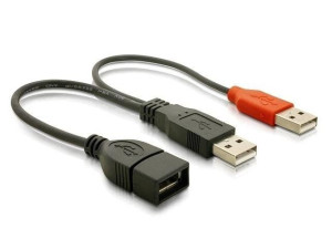 Przedłużacz Delock USB 2.0 2XAM-AF 0,225m