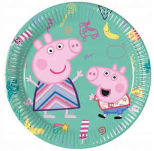 Talerzyki Urodzinowe Świnka Peppa 20cm 8szt