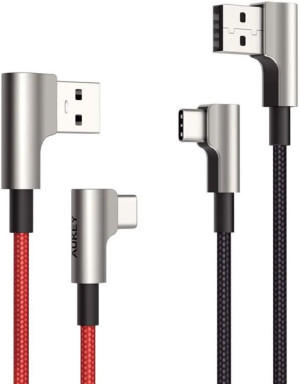 Aukey Cb-cmd33 Zestaw 2 Szt. Kabli Usb-c 3a 60w 20v Kątowe Wtyki