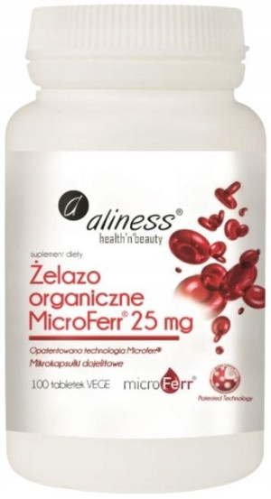 ORGANICZNE ŻELAZO Przyswajalne WITAMINA C ALINESS