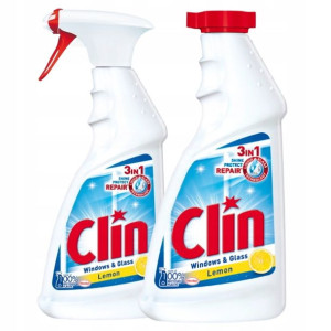 Clin Płyn do Mycia Szyb Lemon 500ml + 1 Zapas