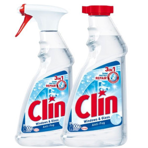 Clin Płyn do Mycia Szyb Antypara 500ml + 1 Zapas