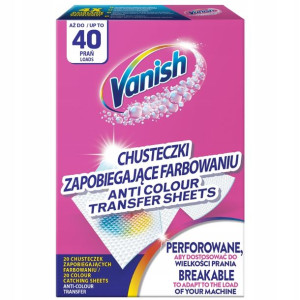 Vanish Chusteczki do prania wyłapujące kolor 40p