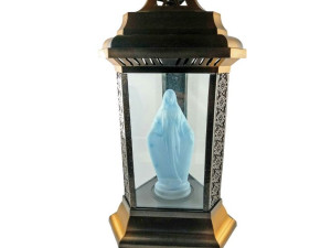 Znicz znicze lampion LA-21 ZŁOTO +MARYJKA LED+BATERIE