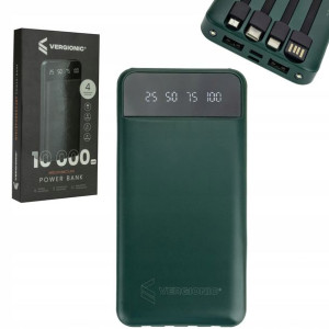 POWERBANK 10000mAh 2,1A + 4 przewody + latarka LED