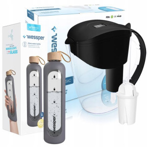 Dzbanek filtrujący Wessper + Bidon Szklany 1000ml