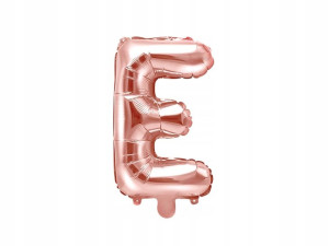 Balon foliowy Litera "E" różowe złoto 35