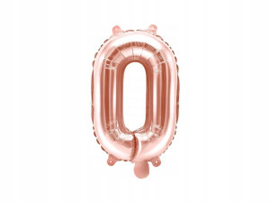 Balon foliowy Litera "O" różowe złoto 35