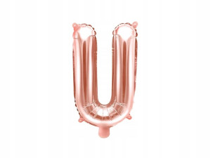 Balon foliowy Litera "U" różowe złoto 35