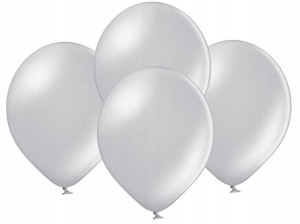 BALONY metalizowane SREBRNE 10,5 cali 10 SZT