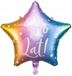 BALON foliowy STO LAT! KOLOROWY na URODZINY 40 cm