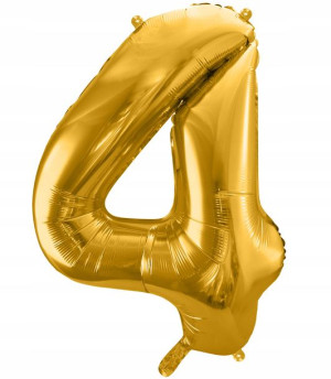 BALON foliowy ZŁOTY urodziny cyfra numer nr 4 XXL