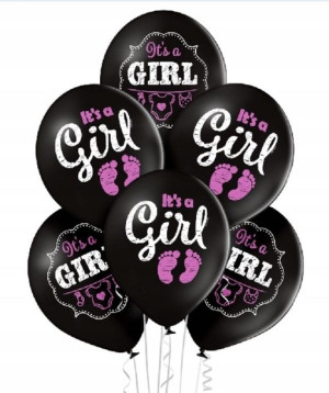 BALONY 12' ITS A GIRL na urodziny przyjęcie 6 SZT