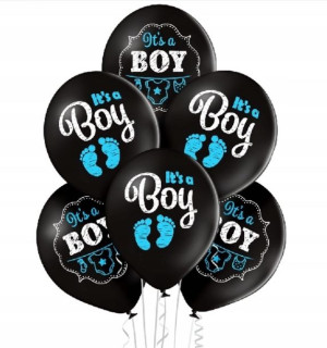 BALONY 12' IT'S A BOY na urodziny przyjęcie 6 SZT