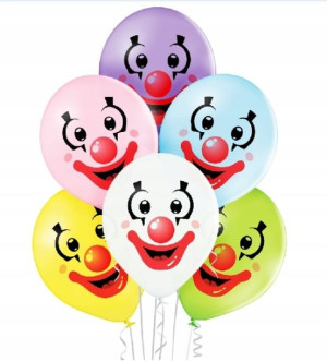 BALONY 12' KLAUN na urodziny przyjęcie 6 SZT