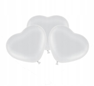 BALONY serce serca pastel BIAŁE 11 cali 10 SZT