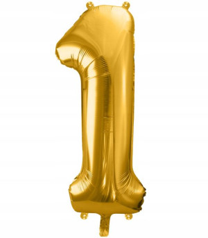BALON foliowy ZŁOTY urodziny cyfra numer nr 1 XXL