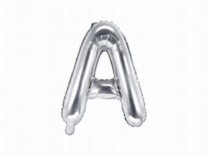 Balon foliowy Litera "A", 35cm, srebrny