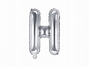 Balon foliowy Litera "H", 35cm, srebrny