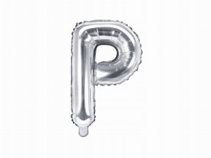 Balon foliowy Litera "P", 35cm, srebrny