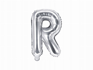 Balon foliowy Litera "R", 35cm, srebrny